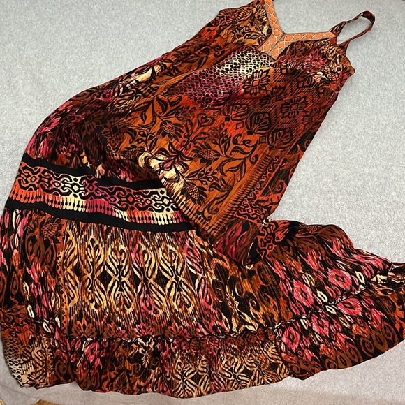 Ny Collection Boho Maxi Dress Small Sundress Summer Strap Beach Hippie - Picture 11 of 11